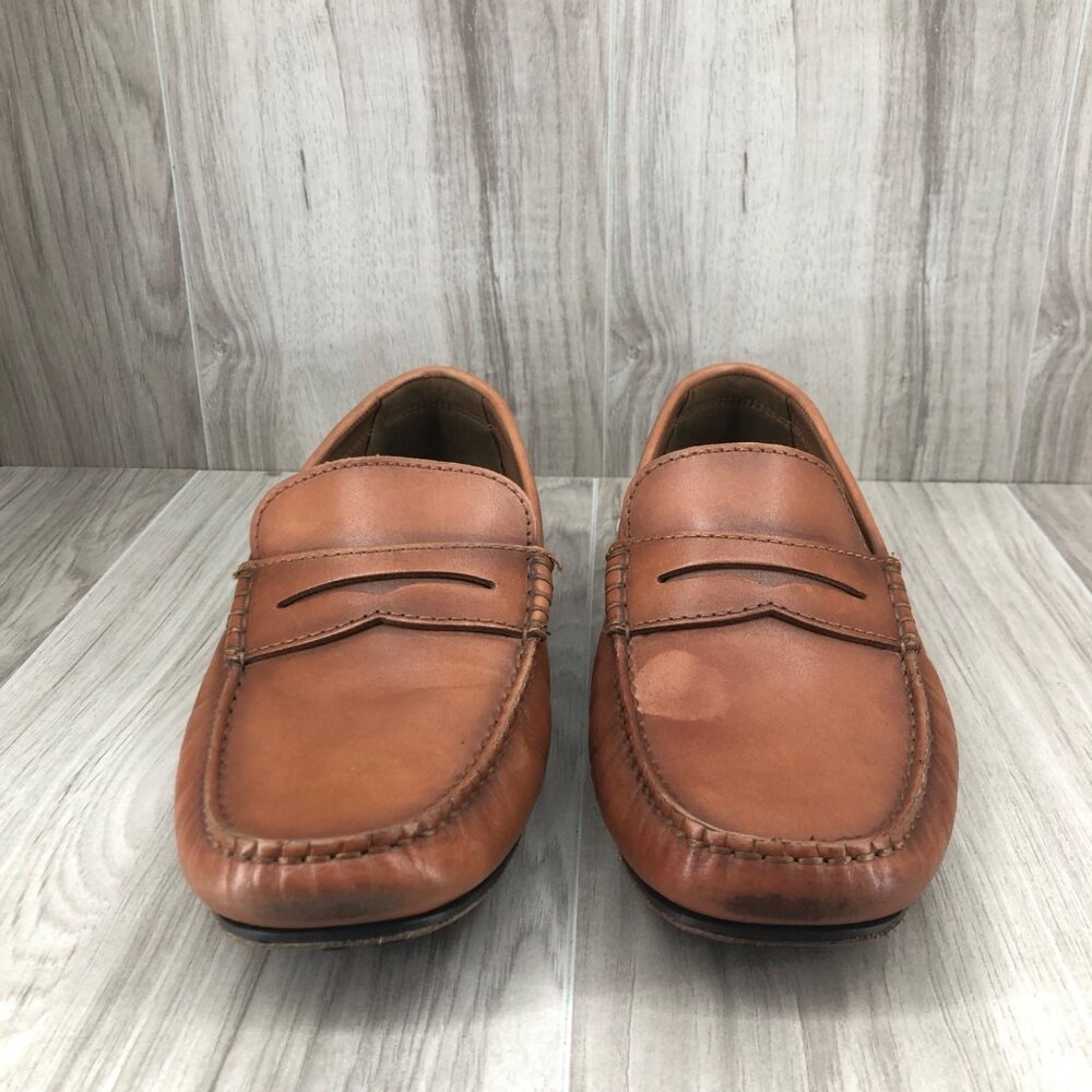 Peter Huber Driving Shoes Mens 8M Maddox Cognac Brown Leather Slip On Shoes - Picture 7 of 13